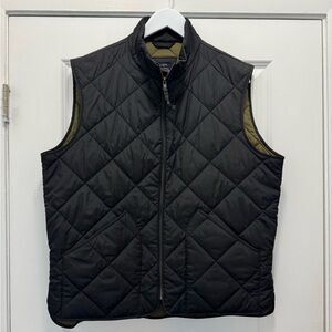 J Crew Outerwear Black 2 Pocket Full Zip Diamond Quilted Puffer Vest